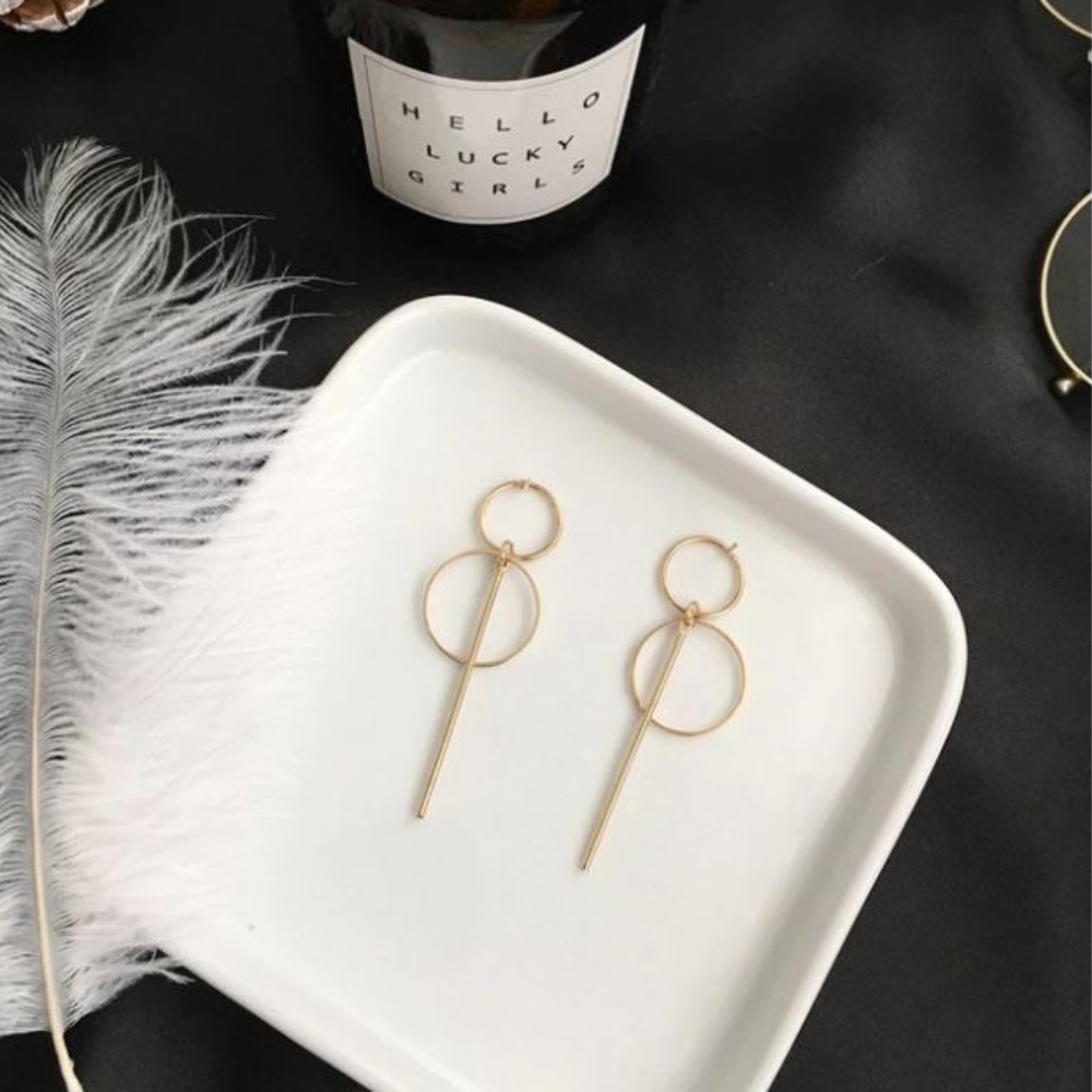 4 for $25 DUO Hoops Drop Gold Earrings